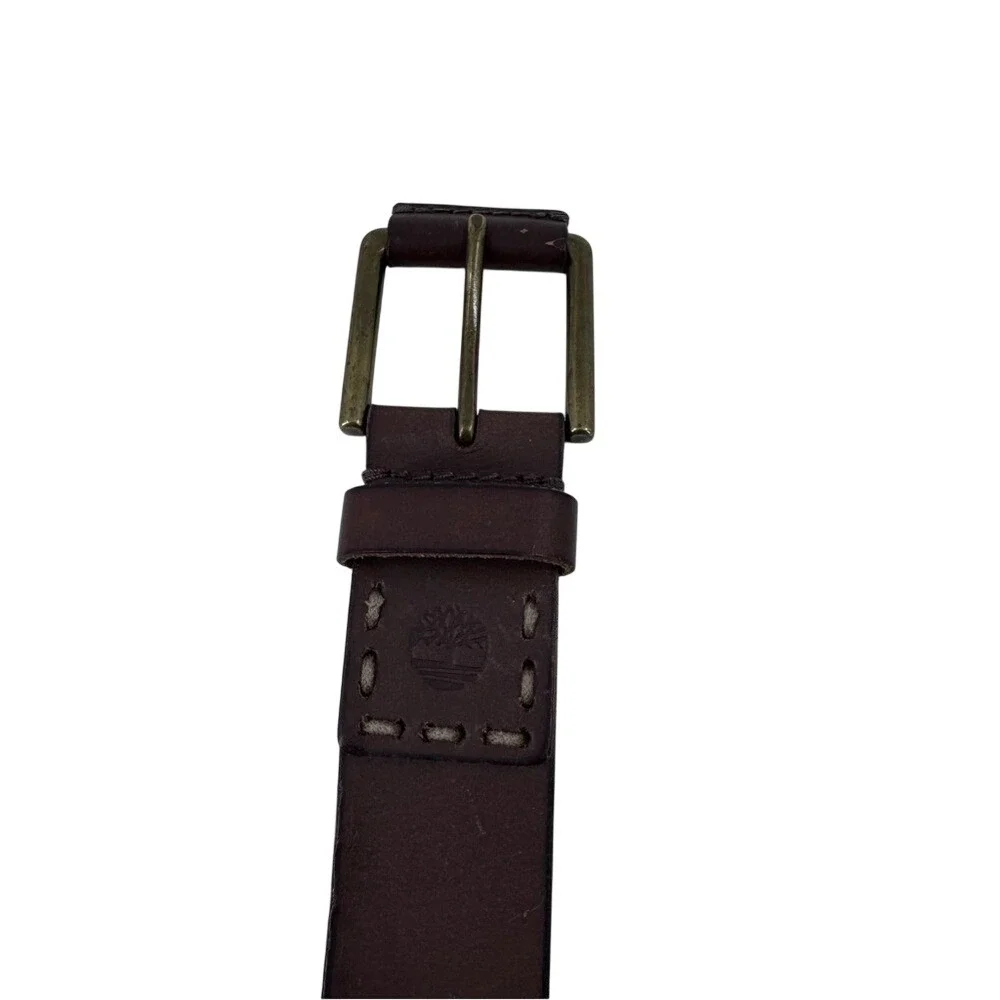 Timberland Genuine Leather‎ Belt with gold Buckle - Brown Size 36